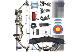 ZSHJGJR Ensemble Arc à poulies 34 Pouces Kit Arc Compound 40 Livres Tir à l'arc Arc de Chasse Adulte Set de Arc a poulies Sac avec Accessoires Débutant Plein air