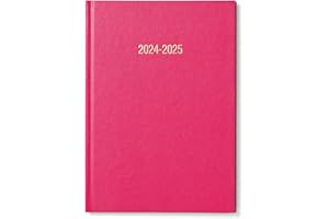 MORGAN'S DIRECT A5 Deep Pink Academic Diary 2024-2025 Week To View Mid Year Planner With Appointments