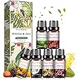 PHATOIL Top 6 Fruity Fragrance Essential Oils Set, 6 x 10ml Fragrance Oils Gift Set for Diffuser, Humidifier, Massage, Aromatherapy - Passion Fruit, Mango, Strawberry, Cherry, Coconut, Watermelon