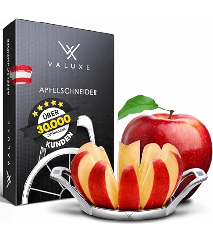 Apfelschneider & Entkerner Mit 12 Edelstahl-Klingen – Für Äpfel, Birnen, Kartoffeln, Ergonomischer Griff