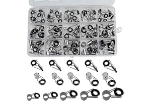 QUALYQUALY Lot de 75 anneaux coulissants et de pointe pour canne à pêche télescopique