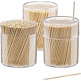 Gusto [1500 Count] Bamboo Wooden Toothpicks Wood Round Single-Point Tooth Picks - Formerly Comfy Package