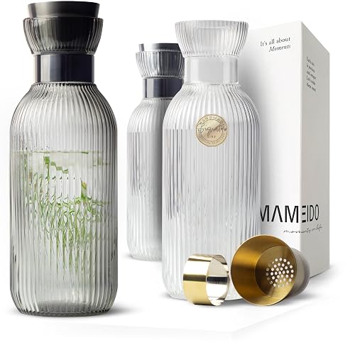 Mameido Karaffe mit Sieb, 1,5 l Kristallglas