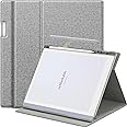 RUMBALTON 360° Case with Built-in Pen Holder for Remarkable 2 Paper Tablet- Multi-Viewing Adjustable Folding Book Folio Cover - Free Wallpapers & Installation Steps - Tablet Not Included (Grey)