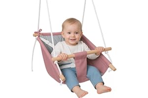 ‎TULANO Tulano Hop 40 | 3-in-1 Babyschaukel Kinder Schaukelwippe mit Sicherheitsgurt | Indoor & Outdoor | Holz & Baumwolle | bis 60 kg | Beidseitige Polsterung | Baby Kleinkindschaukel ab 6 Monaten