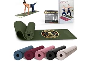 ‎NEOLYMP NEOLYMP Yogamatte rutschfest & gelenkschonend – Gelenkschonende Gymnastikmatte & Fitnessmatte für Zuhause – 183x61cm Trainingsmatte aus PVC – Sportmatte für Yoga, Pilates – E-Book & Video Übungen