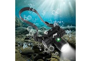 WINDFIRE Lampada Frontale Subacquea, Luce Frontale Subacqueo Ricaricabile Super Luminoso da 8000 Lumen, Torcia Subacquea da nuoto Impermeabile da 60m, Luce Sottomarina con Batteria e Caricatore