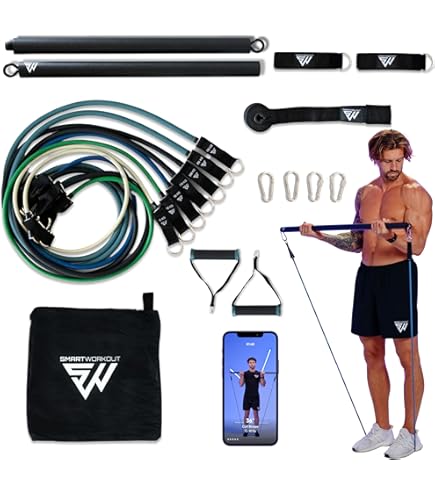Set De 5 Bandes De Résistance Avec Poignées, Ancre De Porte Et Sac - Sport, Fitness, Pilates