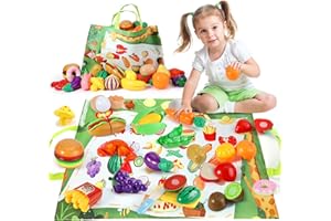 ANBY FAMILIES Cibo Giocattolo per Bambini 3+ Anni,Frutta e Verdura Giocattolo per Tagliare,Accessori Cucina Giocattolo, Giochi di Ruolo Regalo per Bambini Bambina…