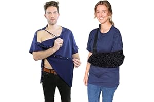 Inspired Comforts Unisex Post-Surgery & Rehab Dual Access Crew Neck Snap Shirt