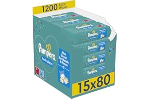Pampers Fresh Clean Baby Wipes 15 Packs of 80 Wipes equals to 1200 Baby Wet Wipes, Also Great For Hands And Faces