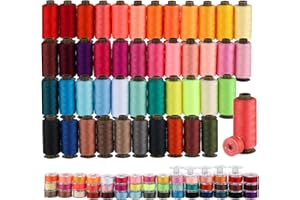 ABSOFINE 95Pcs Bobbins Sewing Threads Kit, 400 Yards per Polyester Thread Spools, Prewound Bobbin with Case for Brother Singer Janome Machine, 45 Colors (95pcs)
