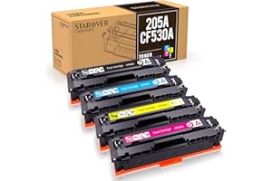 STAROVER Sostituzione Cartuccia Toner Compatibile per HP 205A CF530A CF531A CF532A CF533A per HP Color Laserjet Pro M181FW M181 M180 180N M154A M154NW M154 (1Nero 1Ciano 1Magenta 1Giallo,4Confezioni)