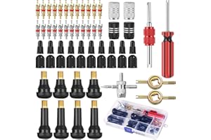 Ysimple 61pcs Car Tyre Valve Removal Tool Set, Tyre Valve Core Removal Tool for Bike Car with Snap-in Valve Stems and Cores,Tyre Valve Repair Kit Dust Caps for Car Tyres Truck Motorcycle Bicycle