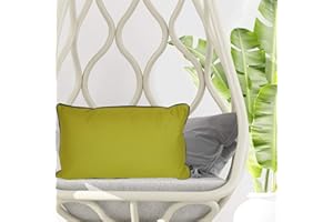 LILENO HOME Cuscini da 50 x 30 cm, set da 2 pezzi, impermeabili, colore: Lime (senza imbottitura), federa impermeabile come cuscino da giardino o cuscino decorativo, per interni ed esterni