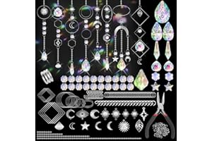 POFIBO Attrape Soleil Cristal, 258 Pièces DIY Suncatcher Cristal, Attrape Soleil Cristal Suspendu pour Salon, Fenêtre, Jardin Décoration