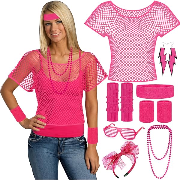 Deguisement Annee 80 Femme Déguisement Années 80 Pour Femme - Kit 17 Pièces Fluo (sac Banane, Lunettes, Bijoux) - Soirée Disco Rétro Deguisement Annee 80 Femme Déguisement Années 80 Pour Femme - Kit 17 Pièces Fluo (sac Banane, Lunettes, Bijoux) - Soirée Disco Rétro
