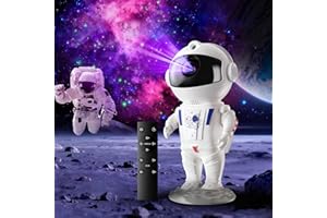 TechRise Astronaut Sternenhimmel Projektor, Astronaut Projektor, LED Weltraum Lichtprojektor Lampe, Astronaut Nachtlicht Sternenhimmel, Mit Timer & Fernbedienung, Geschenk für Kinder und Erwachsene