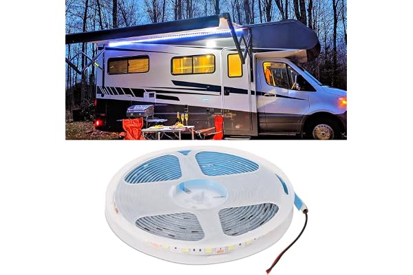 KINBOM Kit d'Éclairage LED pour Camping Voitures de Camping, 12V 5m Éclairage d'Auvent pour RV et Camions de Nourriture