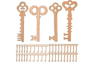 BESTOYARD 50 unids Llaves de Madera de la Vendimia DIY Decoraciones de Navidad Adornos de Boda favorece el Arte de Madera