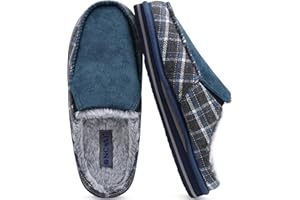 ONCAI Chaussons Homme Confort Peluche Mousse Mémoire Intérieur Extérieur Pantoufles da Maison en Caoutchouc Antidérapantes Taille 40-50
