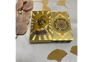 Yuechuxiao Cartas del Tarot con Guía - 78 PVC Impermeable Antiarrugas Baraja de Cartas de Tarot de lámina de Oro de Lujo con Caja Exquisita para Principiantes, Herramienta de adivinación