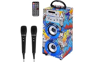 ‎DYNASONIC DYNASONIC (3. generacji) głośnik mikrofonu karaoke na prezenty dla dzieci, zabawki dla chłopców i dziewcząt, oryginalny prezent do rozdania głośnika karaoke (Model 16)