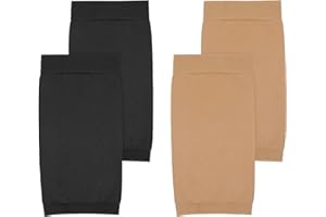 Ajcotahm 2 Pairs Tattoo Cover up Compression Sleeve, UV Sun Protection Arm Sleeves for Women Men Forearm Concealer Support Upf 50 Sports Compression Cooling Sleeve (Black, Skin Color)