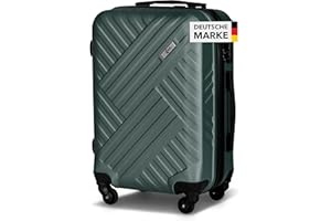 Xonic Design Boardcase Reisekoffer - Hartschalen-Koffer mit 360° Leichtlauf-Rollen - hochwertiger Kabinen-Trolley mit Zahlenschloss - Hand-Gepäck in 55x35x20cm ((Boardcase Business Dusky Green, S))