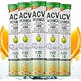 ACV Moringa 15 Effervescent Tablets 500mg Apple Cider Vinegar With No Added Sugar For Gut Health | Weight Loss | (Pack of 5, Orange)