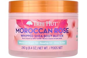 Tree Hut Moroccan Rose Whipped Shea Body Butter, 238.1 g, Lightweight, Long-lasting, Hydrating Moisturizer with Natural Shea Butter for Nourishing Essential Body Care