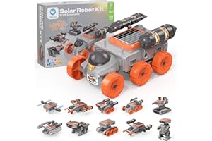 Sillbird 10 en 1 Jouet Robot Solaire pour Enfants 6-12Ans, Kit de Construction Robotique STEM pour Adolescents, Kit d'Expériences Scientifiques Éducatives, Cadeau au Design Orange pour Enfants(122pcs)