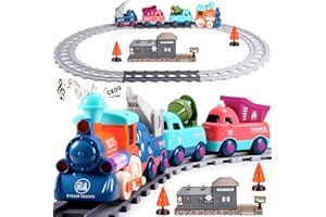 NAXUDCOO Zug Set: 4 Stücke LKW-Spielzeugzug für 3-7 Jahrealte Jungen und Mädchen, Geschenke und Spielzeug