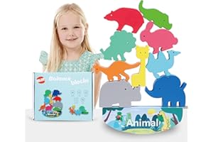 BLOT Giochi di Equilibrio in Legno Animali Gioco da Impilare Blocchi Giocattolo da Montessori Educativo per Ragazzo Ragazza Bambini Regalo Compleanno 3 4 5 6 Anni