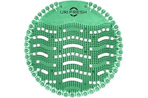 Urinal Screen & Deodorizer (10 pack With Gloves) 3.0 Urinal Mat Green Kiwi by Uri-Fresh (Kiwi) With Gloves