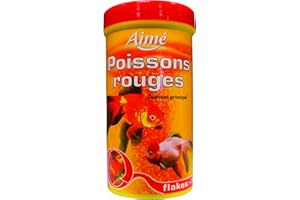 AIME Aimé - Mangime per Pesci Rossi - Cibo Completo per Acquario a Base di Nutrienti Essenziali - Cereali ed Estratti di Proteine Vegetali - 50 g - 250 ml