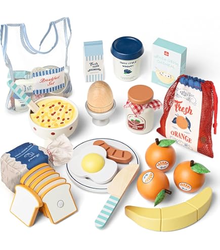 Play Food Set, Montessori Furniture, Pretend Wooden, Girl Or Boy