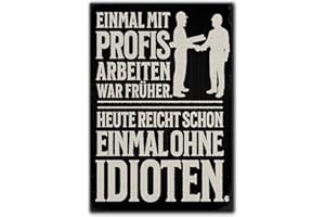 ‎LANOLU LANOLU Kühlschrankmagnete lustig- Einmal mit Profis Arbeiten- Geschnke für Handwerker- lustige Magnete mit Sprüchen und witzigen Motiven 8x5,5cm