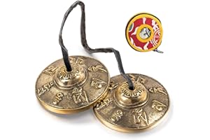 HIQE-FL Tibetan Tingsha Glocke,Tibetische Meditation Glocke,Tingsha Bells,Meditationsglocke,Zimbeln Instrument,Tingsha Glocke,Tibetische Tingsha Glocke (A)
