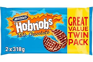 McVitie's Hobnobs Milk Chocolate Biscuits Twin Pack, 636 g (Pack of 1)