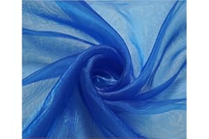 THEFABRICTRADE Premium Crystal Organza Voile Fancy Dress Costume Decorations Fabric 150cm Wide/Sold by The Metre (Royal Blue)