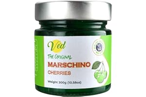 Ved Cerise Amarena - Cerise Confite Patisserie 300 g (Lot de 1) - Cerises Vegan pour Tous - Idéal pour la Pâtisserie