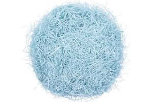 MAMIDDLE Raffia materiał wypełniający, prezent, rozdrobniony papier, prezent, wypełnienie na imprezę, opakowanie prezentowe, opakowanie na prezent, dekoracja na prezent (jasnoniebieski, 100 g)