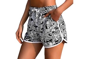 Marvmys Shorts de Natación Mujer Verano Pantalones Cortos de Nadar Secado Rápido con Cordón Ajustables, Shorts de Baño Deportes Acuáticos para Playa, Surf, Tiempo Libre