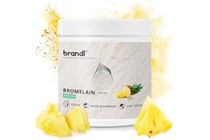 ‎BRANDL Bromelain hochdosiert | Natürliche Enzyme aus der Ananas by brandl® | 3.000 FIP pro Kapsel | auch optimal für Sportler | 60 Stk. Bromelain Kapseln mit je 600mg Ananas Enzym