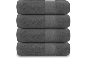GC GAVENO CAVAILIA Juego de 4 Toallas de Mano para baño, 700 g/m², algodón Egipcio, Toallas de Calidad de Hotel, Lavables a máquina, Color carbón, 50 x 85 cm