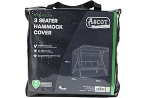 ASCOT GARDEN FURNITURE COVERS Ascot Premium 3 Seater Hammock Cover - 220 X 150 X 170 (H) cm Deep Black