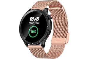 Hiseus Metalowa Bransoletka Kompatybilna z Amazfit GTR 4/GTR 3/GTR 3 PRO/2/2e, Bransoletka Wymienna z Siatki ze Stali Nierdzewnej Kompatybilna z Amazfit GTR 2/3/4/Stratos 3