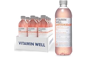 Vitamin Well - Boissons enrichies en vitamines et en minéraux goût pêche, 12x500ml (Antioxidant)