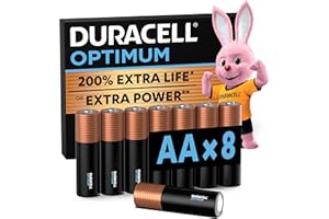 Duracell Optimum Batterien AA, 8 Stück, bis zu 200% zusätzliche Lebensdauer oder extra Power